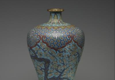 图片[2]-Cloisonne plum vase, middle to late Qing dynasty (ca. 18-19th century).-China Archive